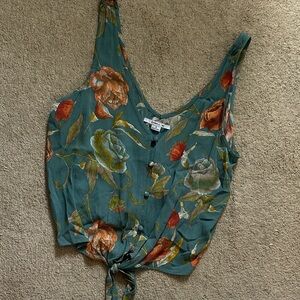 O'Neill Teal Floral Tank Top